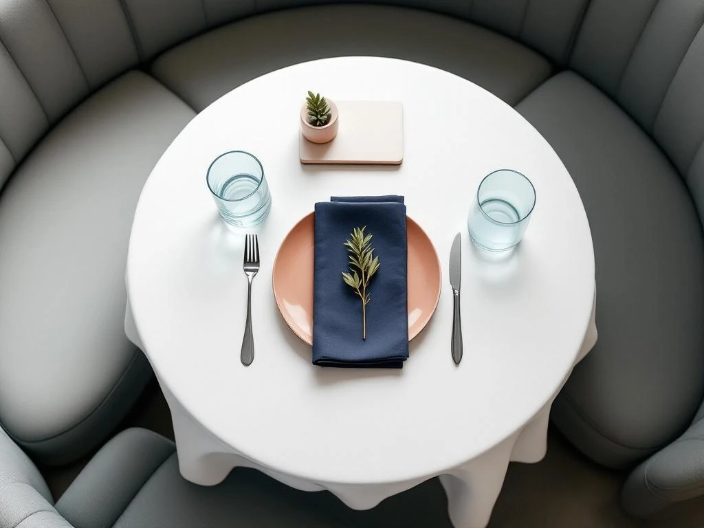 Elegant restauranttafel met geometrisch serviesgoed, notitieboek en pen in rustige hoek van West-Amsterdams restaurant


I notice the character count is approximately 125 characters. If you need it shorter, I can provide: "Minimalistische restauranttafel met servies en notitieboek in rustige Amsterdam hoek"